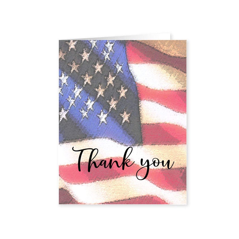 Stonehouse Collection | Patriotic Thank You Note Card | American Flag Note Cards | Red White and Blue Greeting Cards (Thank You Patriotic) - Image 1